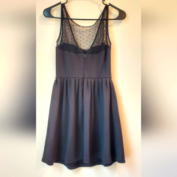 TRF Zara Collection Black Sheer Top Sleevess Fit Flare Dress, Size 5 - Picture 4 of 8
